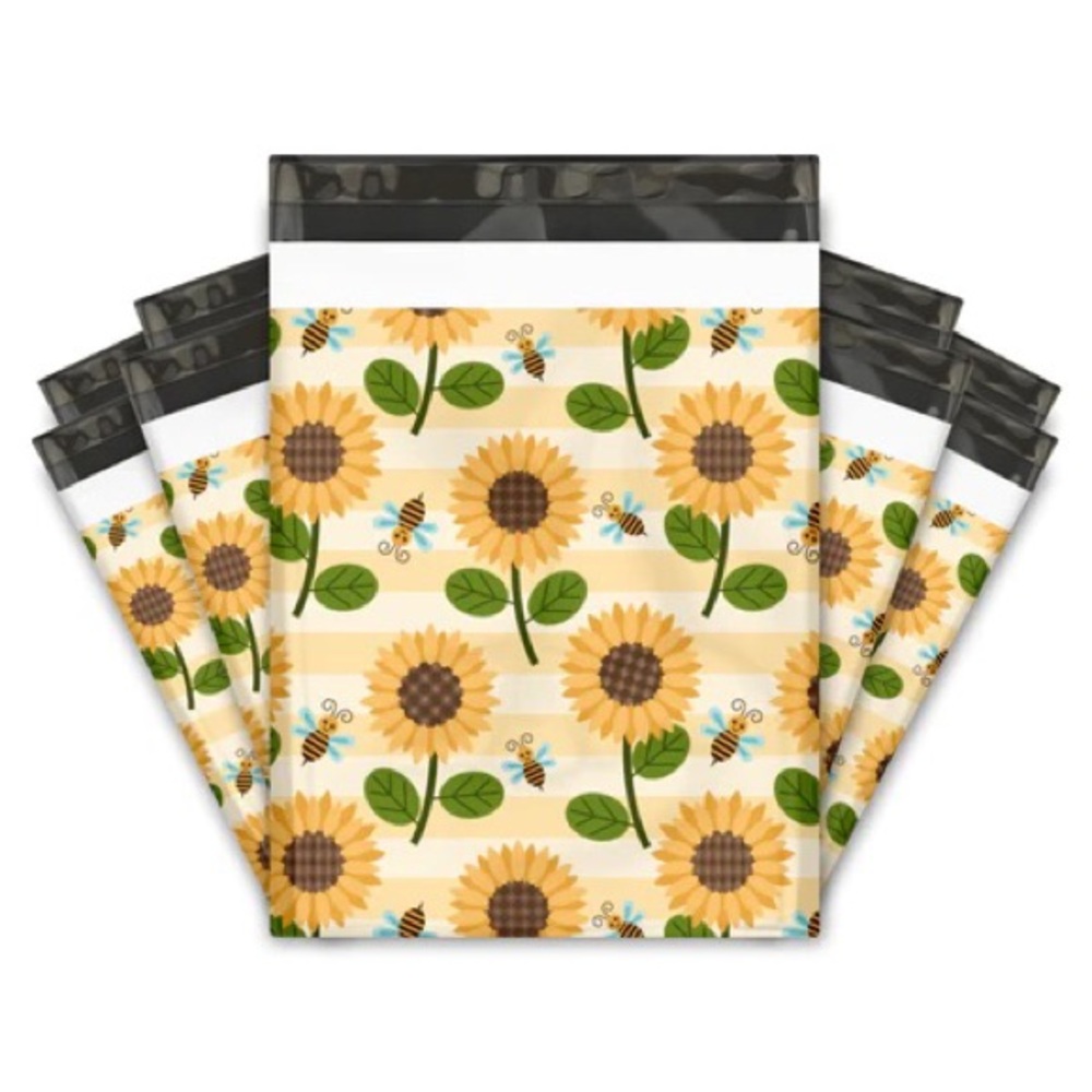 Sunflowers & Bumble Bees 🐝 Poly Mailers 10x13 Pack of 25 - Picture 5 of 6
